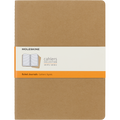 Set of 3 XL Kraft Brown Ruled Notebook Journals - Lightweight & Customizable