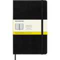 Large Hard Cover Notebook with Elastic Closure - Squared 5x8.25 Inch Black