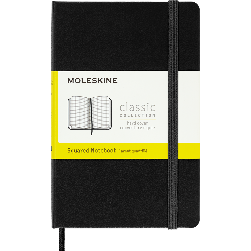 Moleskine Classic Pocket Notebook - Hard Cover, Squared, Black