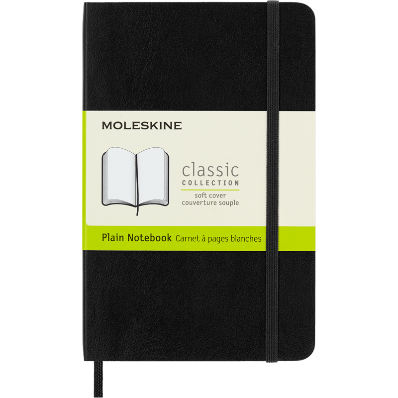 Pocket Notebook - Classic Black Soft Cover, 3.5 x 5.5 inches, FSC-Certified Paper