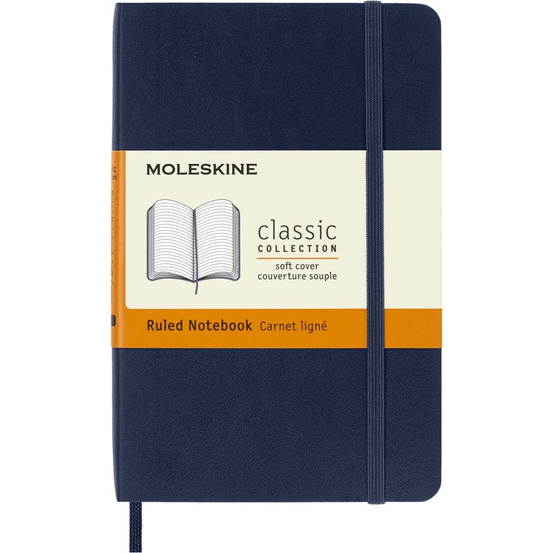Moleskine Classic Pocket Notebook - Soft Cover, Ruled, Sapphire Blue