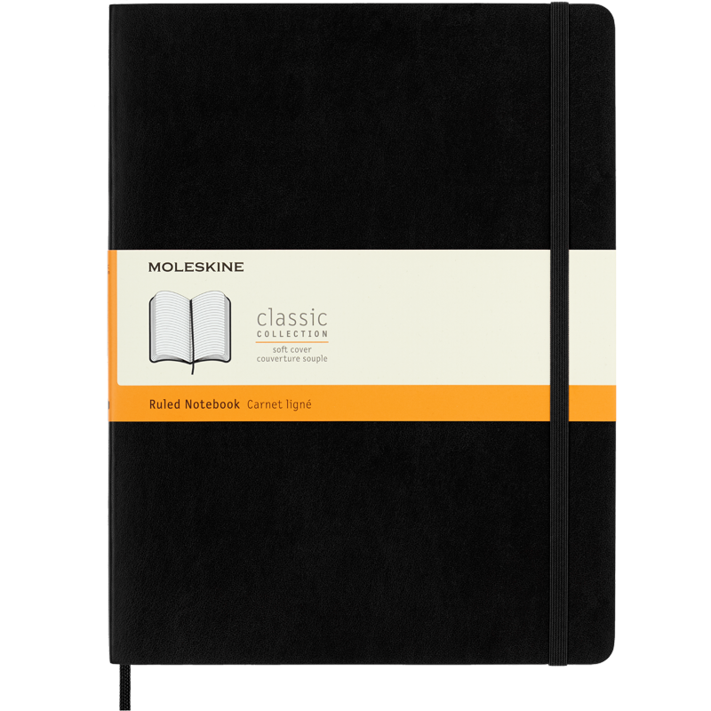 Moleskine Classic Notebook XL Soft Cover Black - Ruled Journal for Writing & Sketching