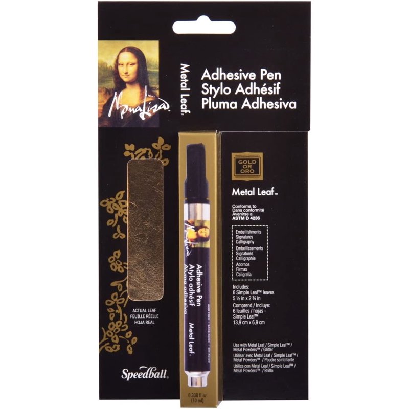 Gold Leaf Art & Craft Pen Kit - Fine Detail Adhesive Pen with Metal Leaf Sheets