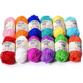 Mini Yarn Skeins Set for Knitting Crochet Craft - 12 Colors, 15g Each