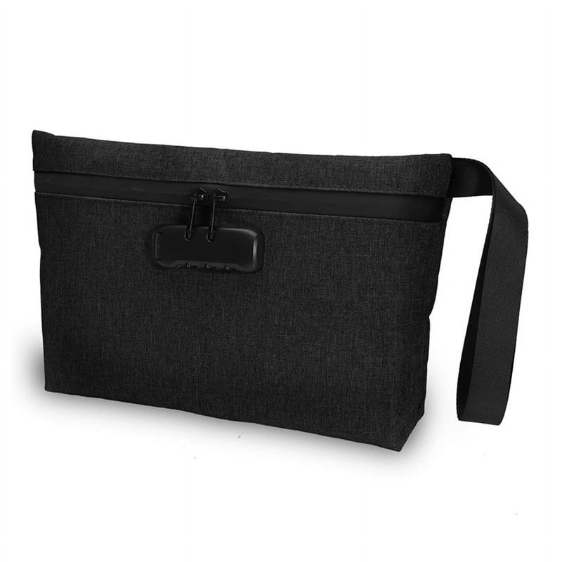 Lockable Waterproof Money Bag with Handle and Zipper for Cash and Mobile