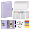 Money Saving Binder with Zipper Cash Envelopes and Budget Planner - Purple, Blue, Black, Pink