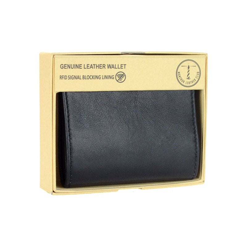 Men's RFID Blocking Leather Wallet with Gift Box - Genuine Leather Bifold