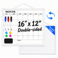 Magnetic Dry Erase Calendar Whiteboard 16x12 Inches with Markers & Magnets