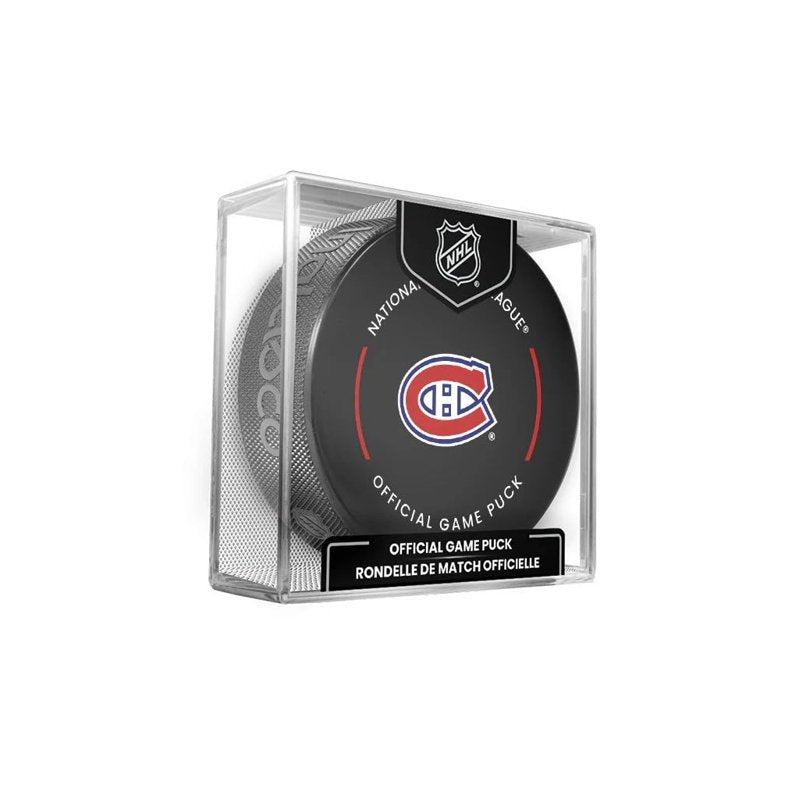 Official Montreal Canadiens Hockey Puck with Holder - Authentic NHL Collectible
