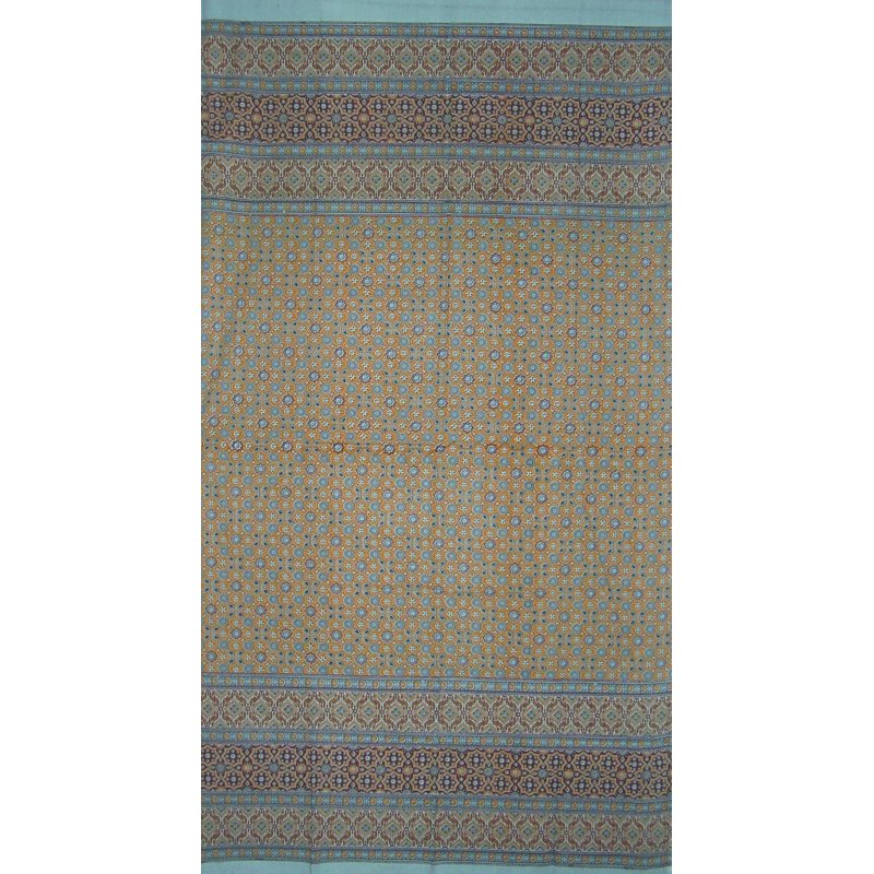 Moroccan Foulard Print Cotton Curtain Panel - Powder Blue, 46x82 Inches