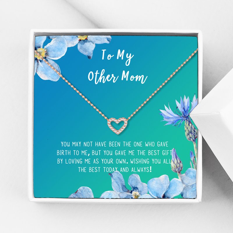 Mother's Day Necklace and Card Gift Set - Heart Pendant with Gradient Card