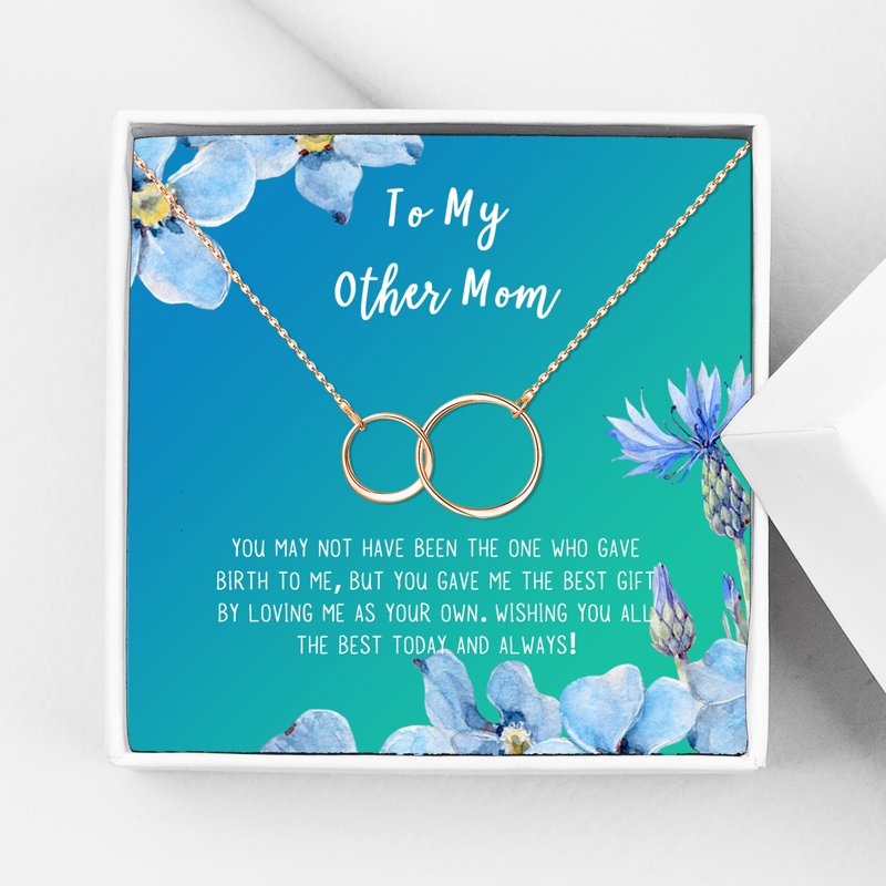 Mother's Day Necklace Gift Set with Card - Heart Pendant & Infinity Ring