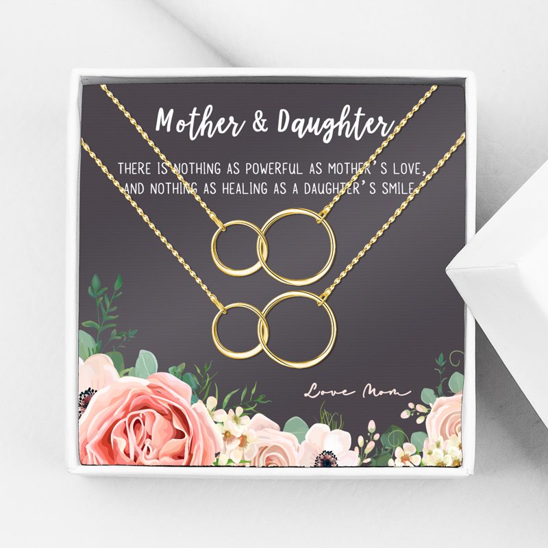 Mother and Daughter Matching Infinity Necklace Gift Set - No Personalization