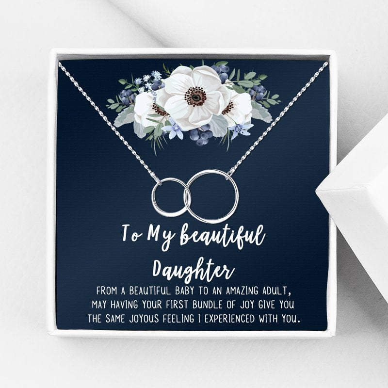 Mother Daughter Necklace Set with Gift Box - Infinity Pendant Jewelry for Women