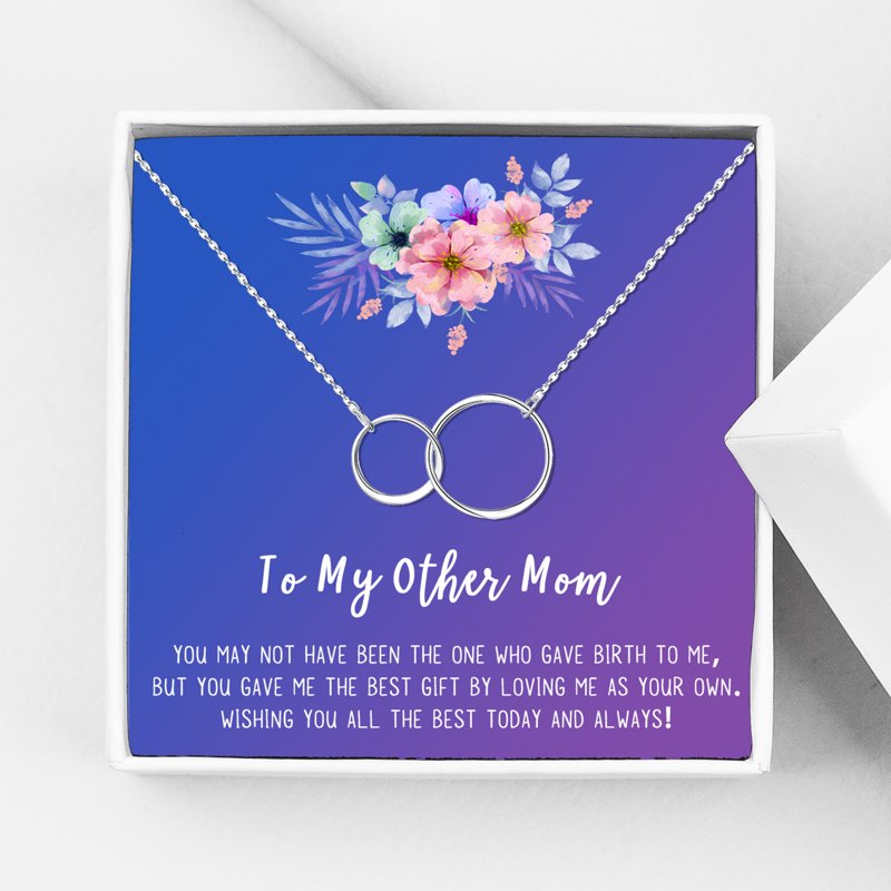 Mother's Day Necklace for Step Mom - Heart & Infinity Pendant Gift for Her