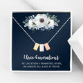 Mother's Day Gift Necklace and Card Set - Multi-Color Cube & Rings, Gift Box Included