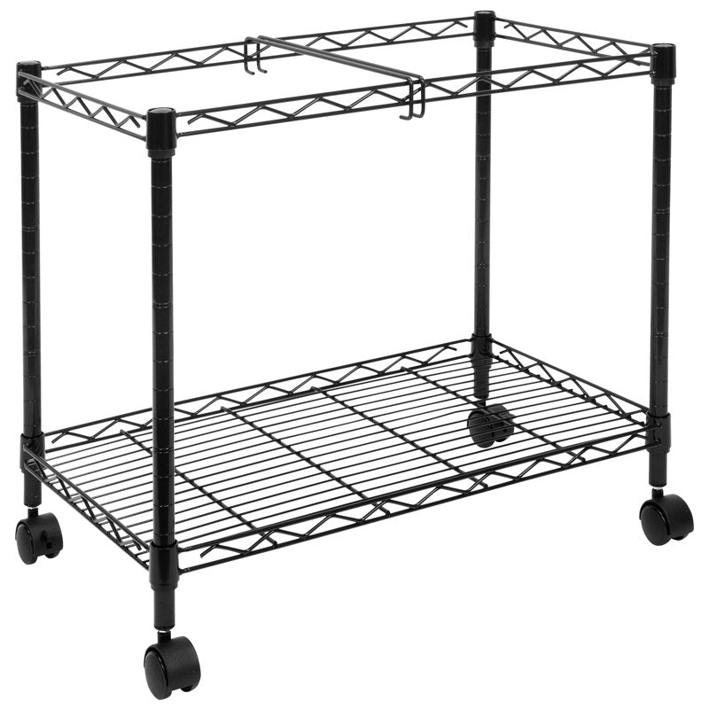 Rolling File Cart with Folder Rack - Office Storage & Mobile Organizer