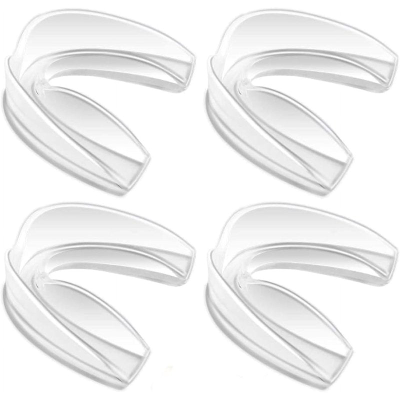 Mouth Guard Sports Pack - 4 Moldable Athletic Dental Protectors for Youth & Adults