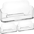 Acrylic Business Card Holders 3 Pack - Clear Desk Organizer Display