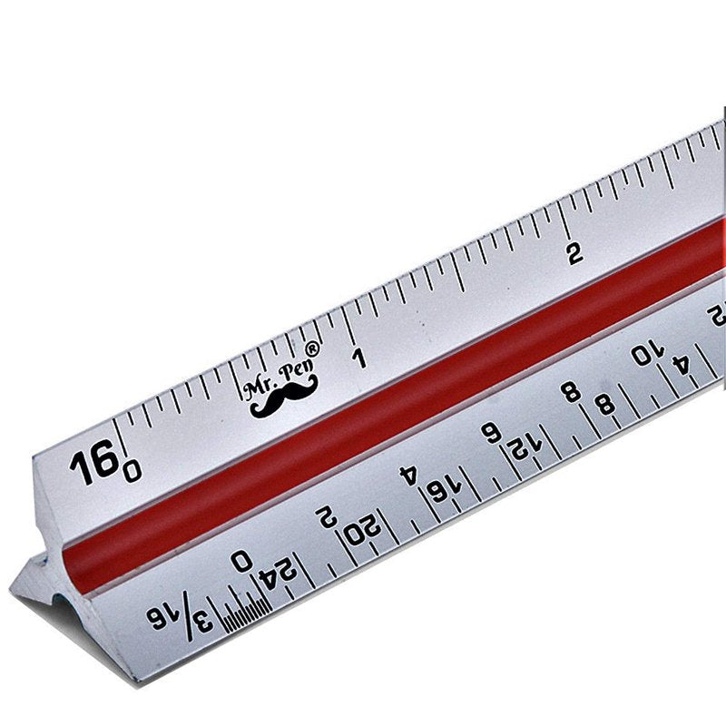 12-Inch Aluminum Architectural Scale Ruler for Drawing & Measuring
