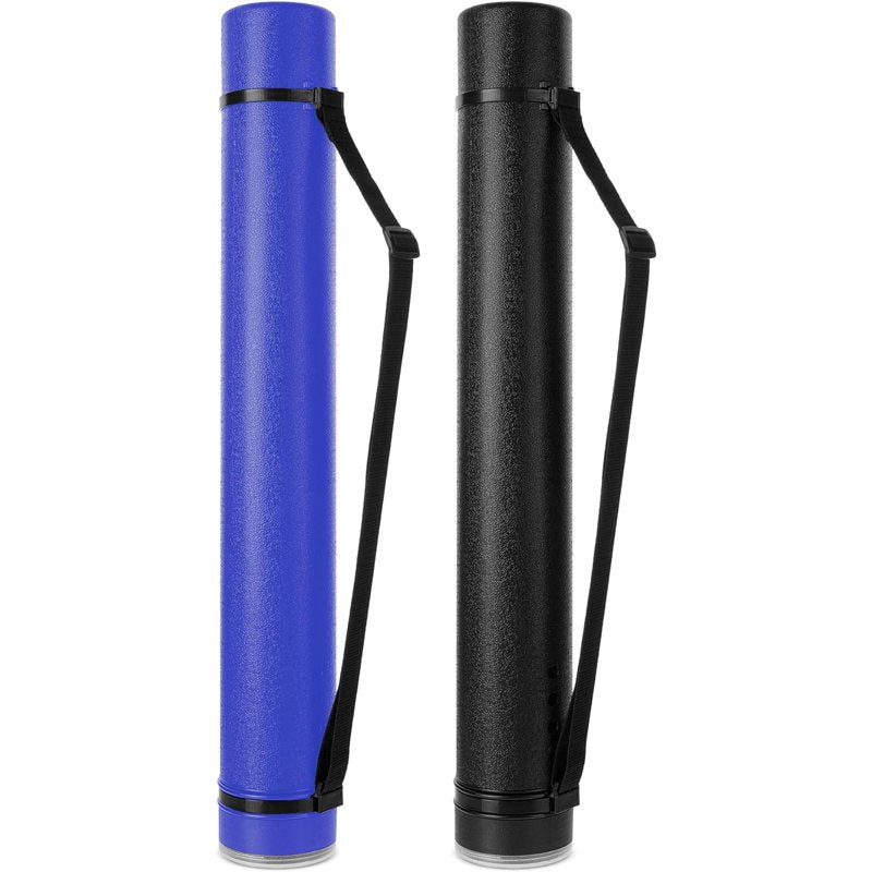 Extendable Poster Tube Set with Shoulder Strap - Pack of 2, Black & Blue/Green