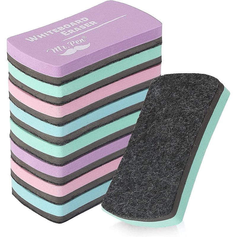 Magnetic White Board Erasers 8 Pack - Pastel Colors, Office & School Supplies