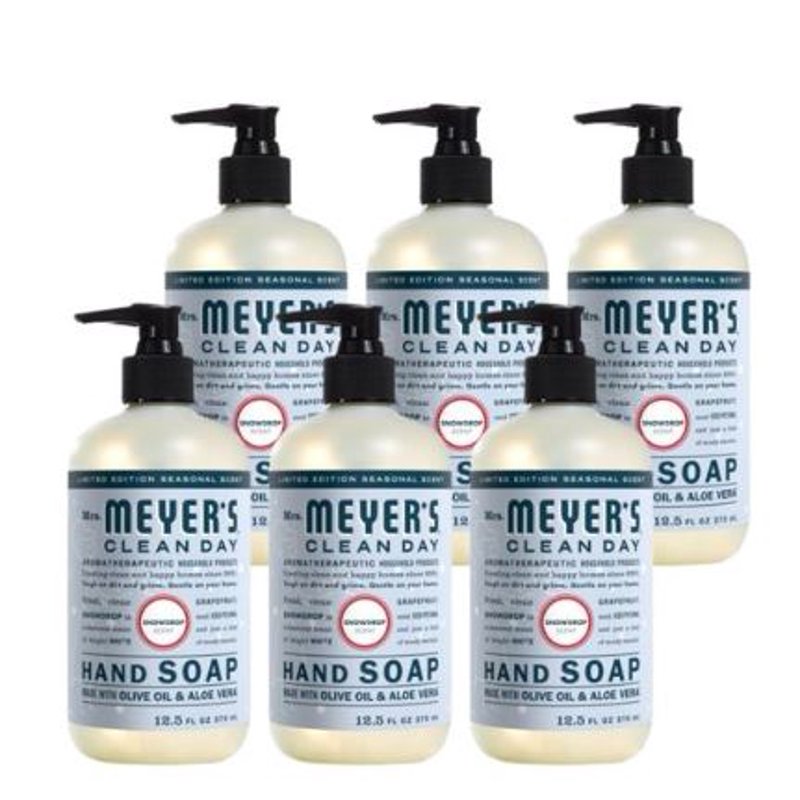 Liquid Hand Soap with Essential Oils - Snow Drop Scent, 12.5 OZ, Pack of 6