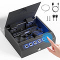 Biometric Gun Safe with Fingerprint & Keypad - Secure Pistol Storage Box