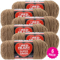 Multipack of 6 Red Heart Super Saver Yarn - Cafe Latte Acrylic Knit & Crochet