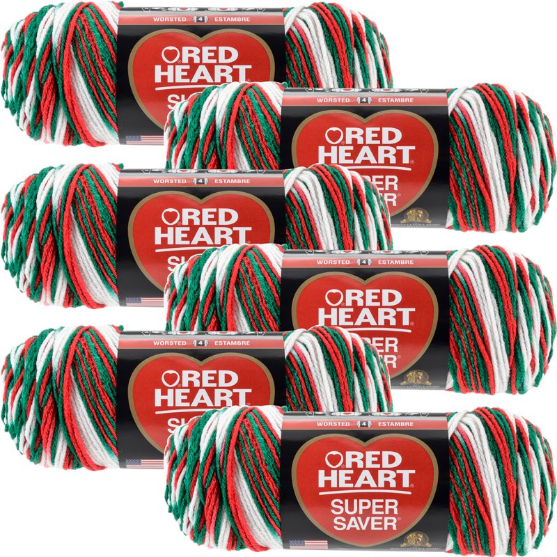 Multipack of 6 Red Heart Mistletoe Acrylic Yarn for Knitting & Crochet