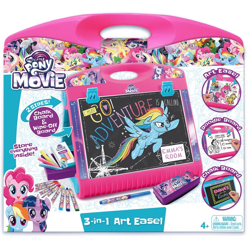 My Little Pony 3-in-1 Art Easel for Kids - Chalk & White Board, Storage Drawer