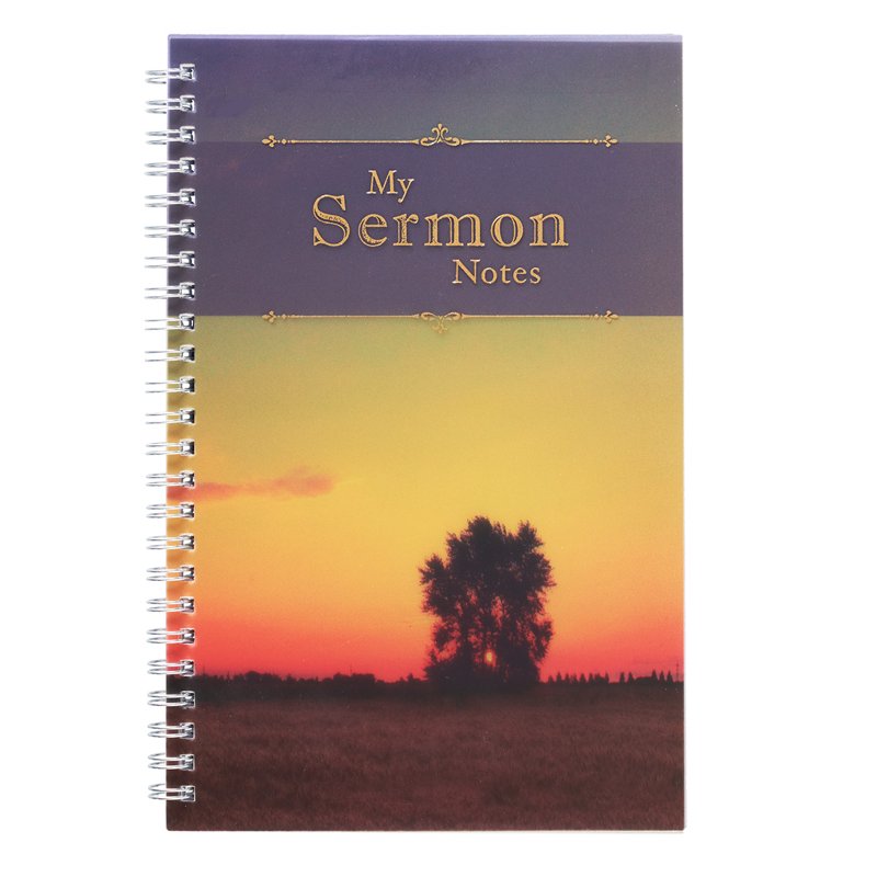 Sermon Notes Wirebound Notebook with Tree Design - Christian Reflection Journal