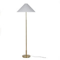 64-Inch Floor Lamp with White Fabric Empire Shade and Gold Finish