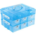 Sky Blue Craft Storage Organizer Case with 24 Adjustable Compartments & 6 Drawers