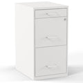 Locking 3-Drawer Vertical File Cabinet for Office Documents - White