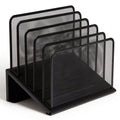 Wire Mesh File Organizer with 5 Compartments – Desktop Desk Storage Bin