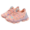 Kids Light-Up Breathable Canvas Sneakers with Butterfly Print, Size 6