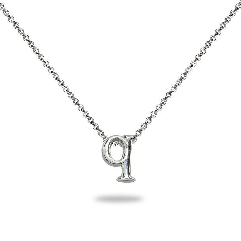 Sterling Silver Letter Initial Necklace 15 Inch Chain with Extender - Customizable