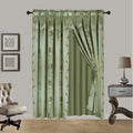 8-Piece Window Curtain Set with Valance & Tiebacks - Light Filtering Rod Pocket Drapes