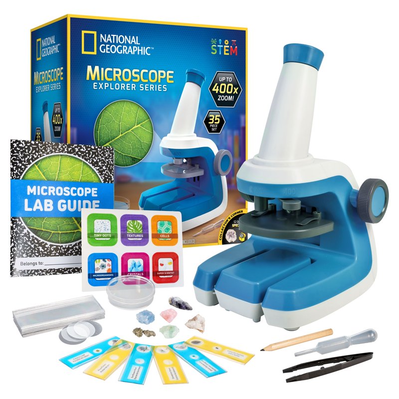 Kids Microscope Starter Kit with 400x Magnification and Accessories