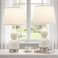 Set of 2 Adjustable Gourd Ceramic Table Lamps for Bedroom Living Room Nightstand