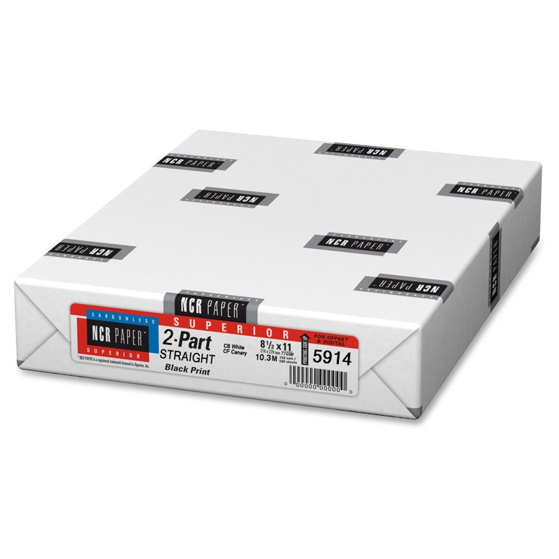 Carbonless Paper 2-Part White & Canary Sheets for Digital Printing - 500 Sheets
