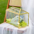 Glass Card Box with Lock and Slot for Weddings and Events - Gold, Silver, Black, Large or Small