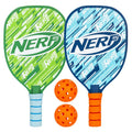 NERF 2-Player Pickleball Set - Blue & Green Paddles + 2 Outdoor Balls, Carry Bag Included