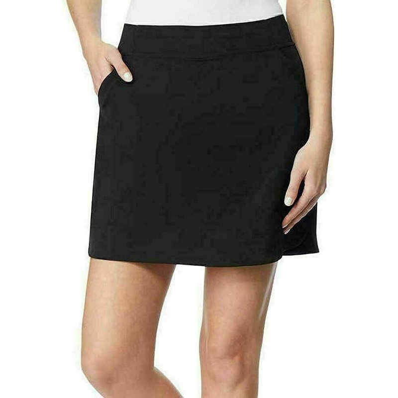 Women's Flowy Woven Skort with Shorts Lining - Elastic Waist & Pockets