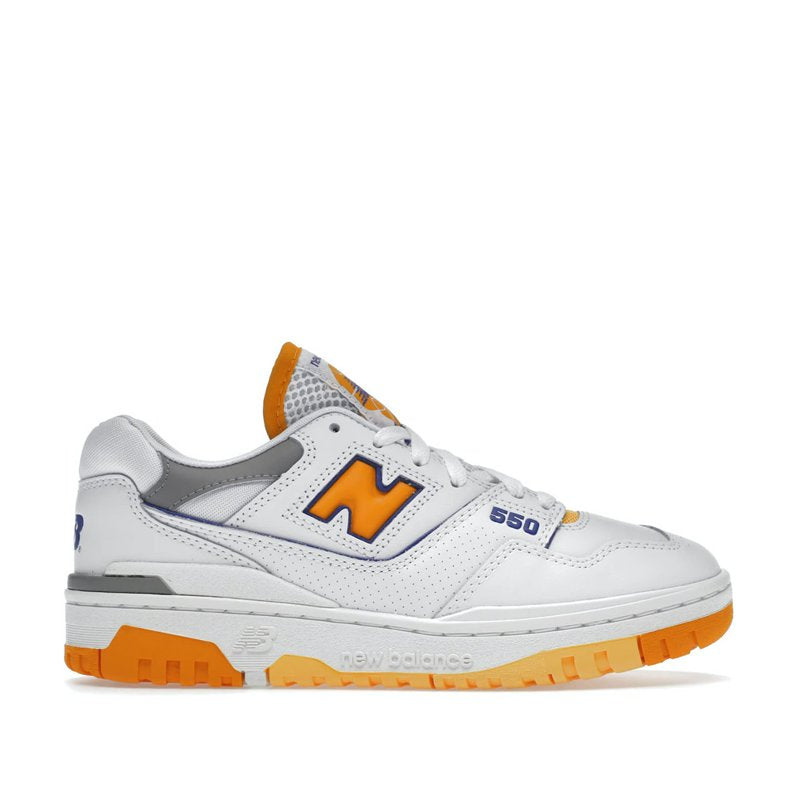 Men's Athletic Sneakers - White/Orange/White, Size 9 - New Balance BB550