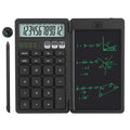 Basic Pocket Calculator with Erasable LCD Notepad for Students, Foldable Portable Design