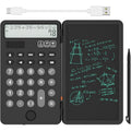 Rechargeable Portable Calculator with Notepad & 12-Digit Display - Black