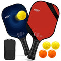 NFTIGB USAPA Approved Pickleball Paddles Set – Graphite Fiber Core, 2 Paddles + 4 Balls + Backpack (Black)