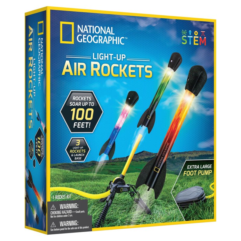 Kids Air Rocket Set with LED Lights - Outdoor Science & Flight Toy